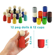 Peg Dolls & Cups Montessori Set