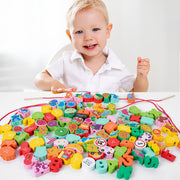 Wooden Lacing Beads for Kids