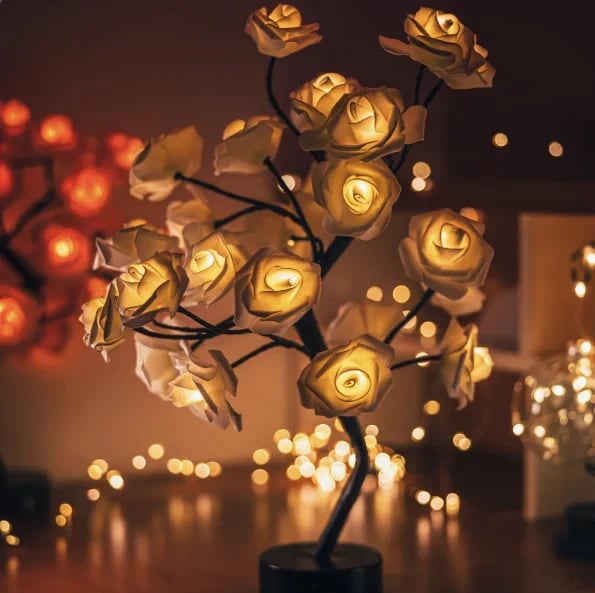 📢📢50% OFF！！⏰🌹Rose Flower Design Tree Night Light🌟