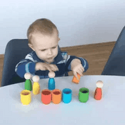 Peg Dolls & Cups Montessori Set