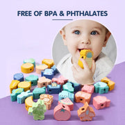 Wooden Lacing Beads for Kids