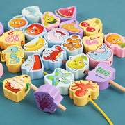 Wooden Lacing Beads for Kids
