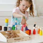 Peg Dolls & Cups Montessori Set