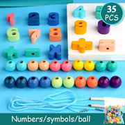 Wooden Lacing Beads for Kids