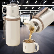 🥤❄️1PCS 600ml 316 stainless steel vacuum insulated bottle, 21oz double-walled insulated cup with dual lids