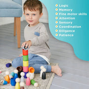 Peg Dolls & Cups Montessori Set