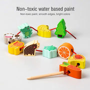 Wooden Lacing Beads for Kids