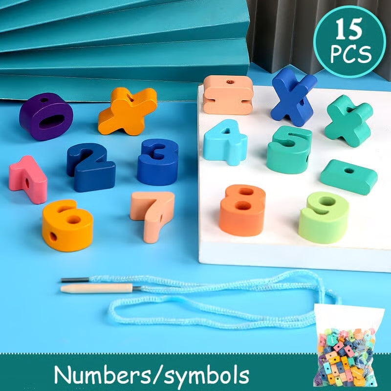 Wooden Lacing Beads for Kids
