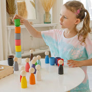 Peg Dolls & Cups Montessori Set
