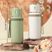 🥤❄️1PCS 600ml 316 stainless steel vacuum insulated bottle, 21oz double-walled insulated cup with dual lids