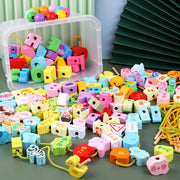 Wooden Lacing Beads for Kids