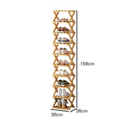 Durable Foldable Bamboo Shoe Rack
