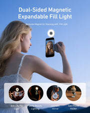 TELESIN Fun Shot Magnetic Phone Camera Grip & Magnetic Selfie Light Bundle Kit